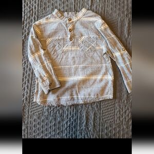 OshKosh B'gosh Blue and White Striped Button Down Shirt